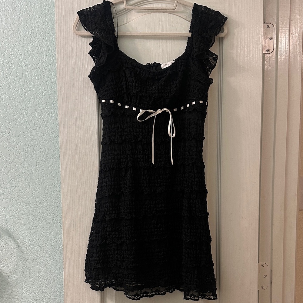 All in Favor Black Lace Dress